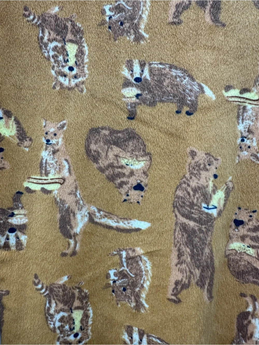 Cat & Jack Mustard Animal-Print Long Sleeve Pajama Set